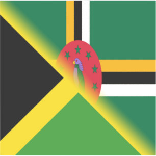 Dominikanische Flagge Jamaikas   Half Jamaica Domi Aufkleber