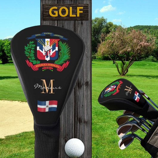 Dominikanische Flagge Mit Monogramm Golfklubs Abde Golf Headcover