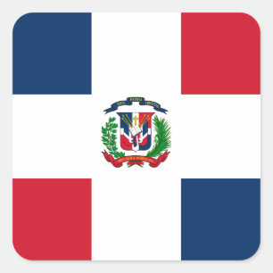 Dominikanische Flagge Quadratischer Aufkleber