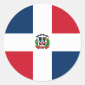 Dominikanische Flagge Runder Aufkleber (Vorderseite)