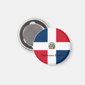 Dominikanische Flagge & Südamerika - Reise-/Sportf Magnet (Vorderseite/Rückseite)