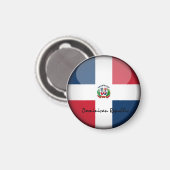 Dominikanische Flagge & Südamerika - Reise-/Sportf Magnet (Vorderseite/Rückseite)
