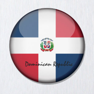 Dominikanische Flagge & Südamerika - Reise-/Sportf Magnet