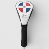 Dominikanische Flagge und Mit Monogramm Golfklubs Golf Headcover (Vorderseite)