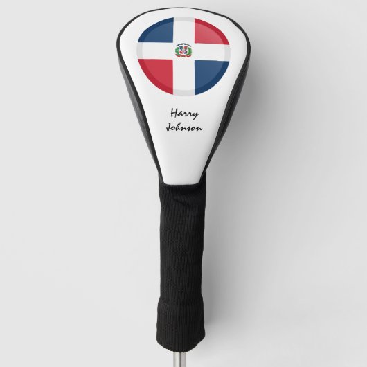 Dominikanische Flagge und Mit Monogramm Golfklubs Golf Headcover (Vorderseite)
