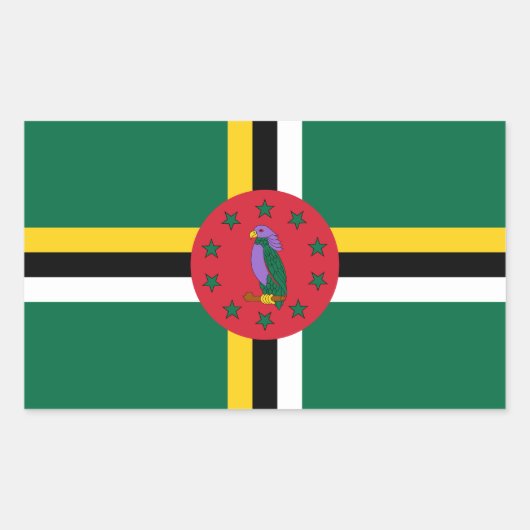Dominikanische Flaggen Rechteckiger Aufkleber (Vorderseite)