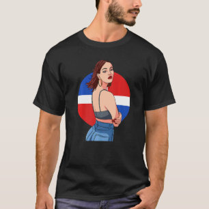 Dominikanische Girl Dominikanische Republik Flagge T-Shirt