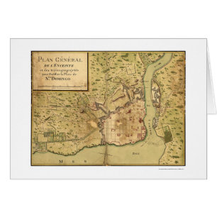 Dominikanische Karte 1805 Santo Domingo
