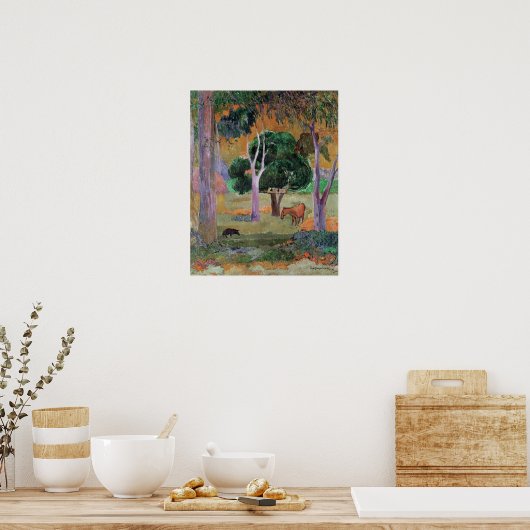 Dominikanische Landschaft oder Landschaft mit Schw Poster (Küche)