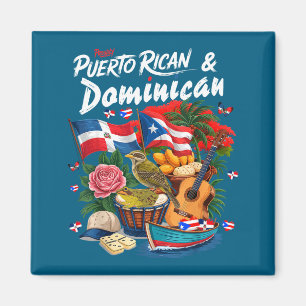 Dominikanische & puerto-ricanische Flaggen-Outfit- Magnet