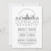 Dominikanische Rep. Wedding Skyline Einladung (Vorderseite)