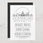 Dominikanische Rep. Wedding Skyline Einladung (Vorne/Hinten)