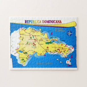 Dominikanische Republik 11x14 Karte Puzzle