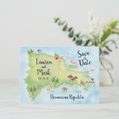 Dominikanische Republik - Aquarellfarbe Save the D Date (Stehend Vorderseite)