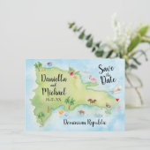 Dominikanische Republik - Aquarellfarbe Save the D Save The Date (Stehend Vorderseite)