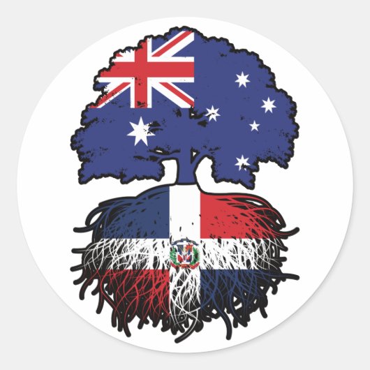 Dominikanische Republik Australien Runder Aufkleber (Vorderseite)