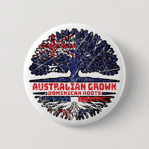 Dominikanische Republik Australien Tree Roots Button