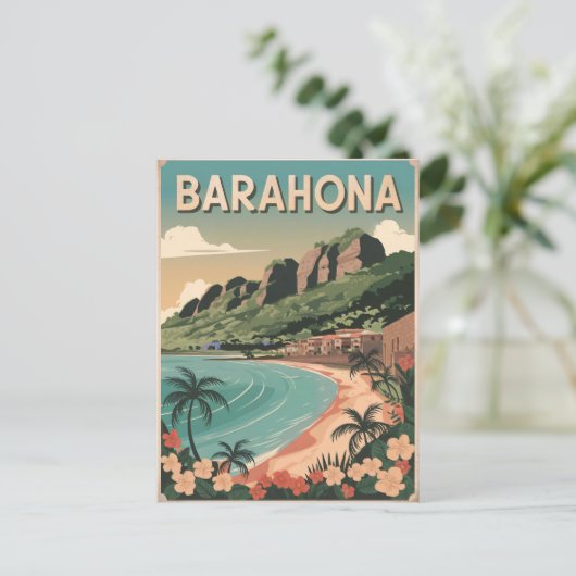 Dominikanische Republik Barahona Vintag Postkarte (Stehend Vorderseite)