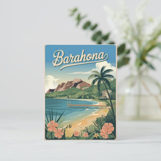 Dominikanische Republik Barahona Vintag Postkarte (Stehend Vorderseite)