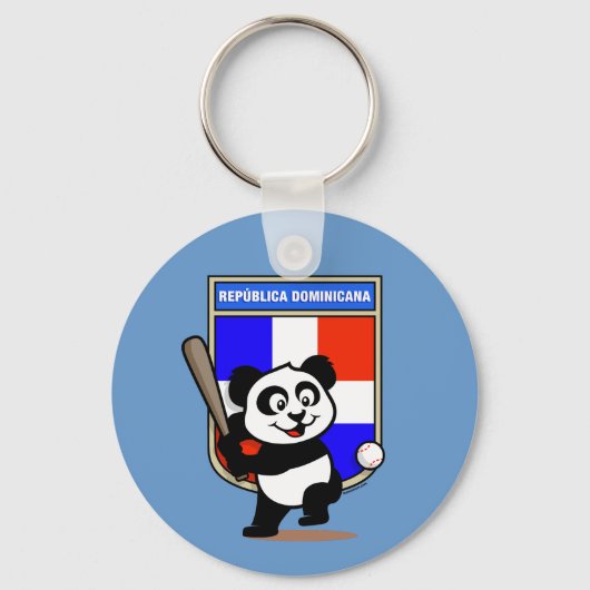 Dominikanische Republik Baseball Panda Schlüsselanhänger (Vorderseite)