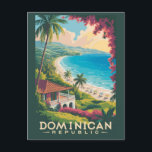 Dominikanische Republik Beach Illustration Reisen  Postkarte<br><div class="desc">Dominikanische Republik im Stil der Vektorkunst. Von der Entspannung in Punta Cana über die Erkundung der historischen Straßen von Santo Domingo bis hin zu Abenteuern in den Bergen von Jarabacoa bietet dieses Ziel die perfekte Mischung aus Entspannung und Erkundung.</div>