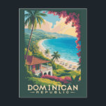 Dominikanische Republik Beach Illustration Reisen  Postkarte<br><div class="desc">Dominikanische Republik im Stil der Vektorkunst. Von der Entspannung in Punta Cana über die Erkundung der historischen Straßen von Santo Domingo bis hin zu Abenteuern in den Bergen von Jarabacoa bietet dieses Ziel die perfekte Mischung aus Entspannung und Erkundung.</div>