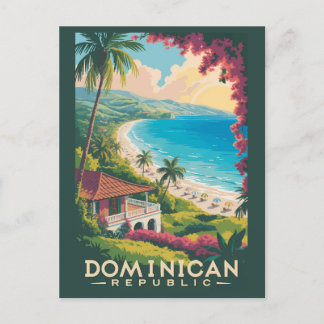 Dominikanische Republik Beach Illustration Reisen Postkarte