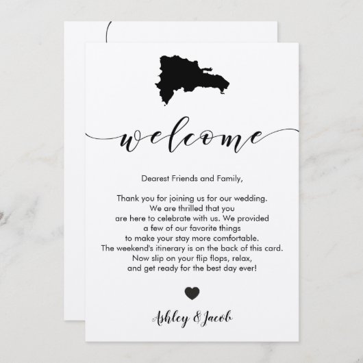 Dominikanische Republik - Begrüßungskarte Programm (Vorne/Hinten)