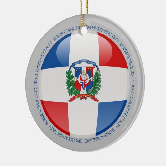 Dominikanische Republik-Blasen-Flagge Keramik Ornament (Links)
