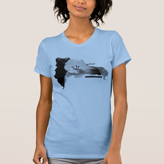 Dominikanische Republik Blume Karte Tropischer Hib T-Shirt (Vorderseite)