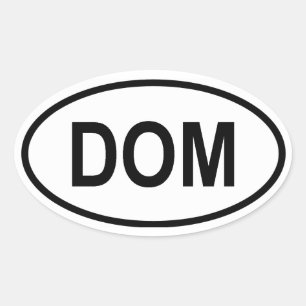 Dominikanische Republik "DOM" Ovaler Aufkleber
