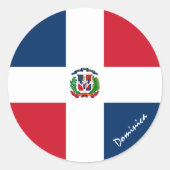 Dominikanische Republik, dominikanische Flaggenpat Runder Aufkleber (Vorderseite)