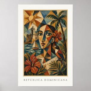Dominikanische Republik-Erbe Karibik-Reise Poster