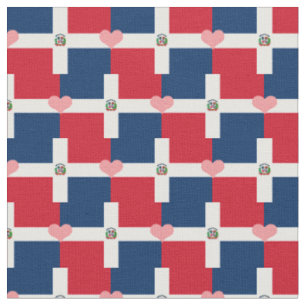 Dominikanische Republik - Flag & Herz Fabric /mode Stoff