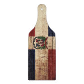 Dominikanische Republik-Flagge auf altem hölzernem Schneidebrett (Vorderseite)