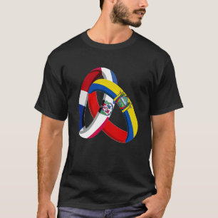 Dominikanische Republik Flagge Ecuador Grosse Ring T-Shirt