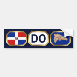 Dominikanische Republik Flagge Karte Code Aufklebe Autoaufkleber
