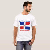 Dominikanische Republik-Flagge + Karte + Text-T - T-Shirt (Vorne ganz)