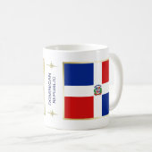 Dominikanische Republik-Flagge + Karten-Tasse Kaffeetasse (VorderseiteRechts)