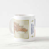 Dominikanische Republik-Flagge + Karten-Tasse Kaffeetasse (Vorderseite Links)