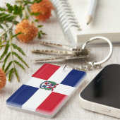 Dominikanische Republik-Flagge Schlüsselanhänger (Vorderseite rechts)