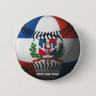 Dominikanische Republik-Flagge umfaßte Baseball Button