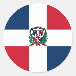 Dominikanische Republik-Flaggen-Aufkleber Runder Aufkleber