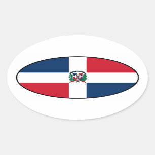 Dominikanische Republik-Flaggen-Oval-Aufkleber Ovaler Aufkleber
