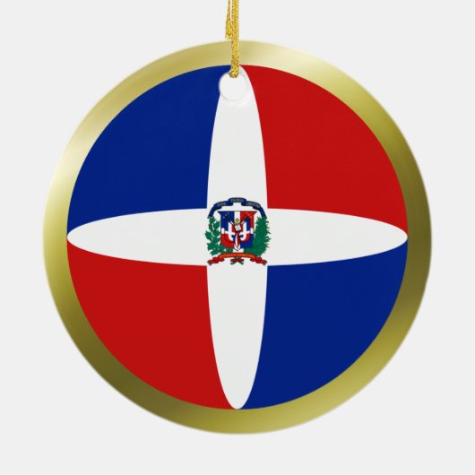 Dominikanische Republik-Flaggen-Verzierung Keramikornament (Hinten)