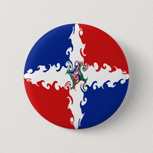 Dominikanische Republik-Gnarly Flagge Button (Vorderseite)