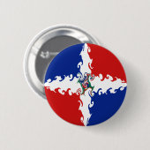 Dominikanische Republik-Gnarly Flagge Button (Vorne & Hinten)
