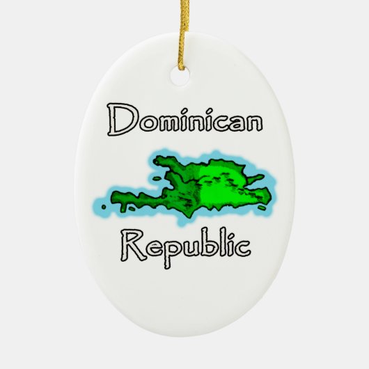 Dominikanische Republik-Karte Keramik Ornament (Vorne)