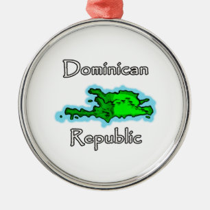Dominikanische Republik-Karte Silbernes Ornament