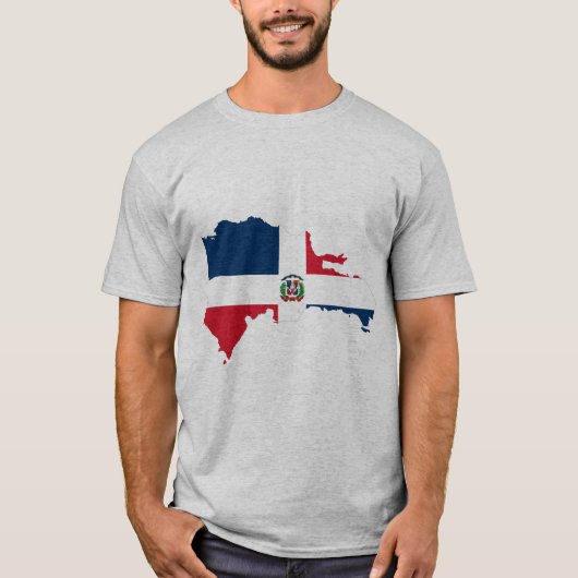 Dominikanische Republik-Karten-Flagge T-Shirt (Vorderseite)